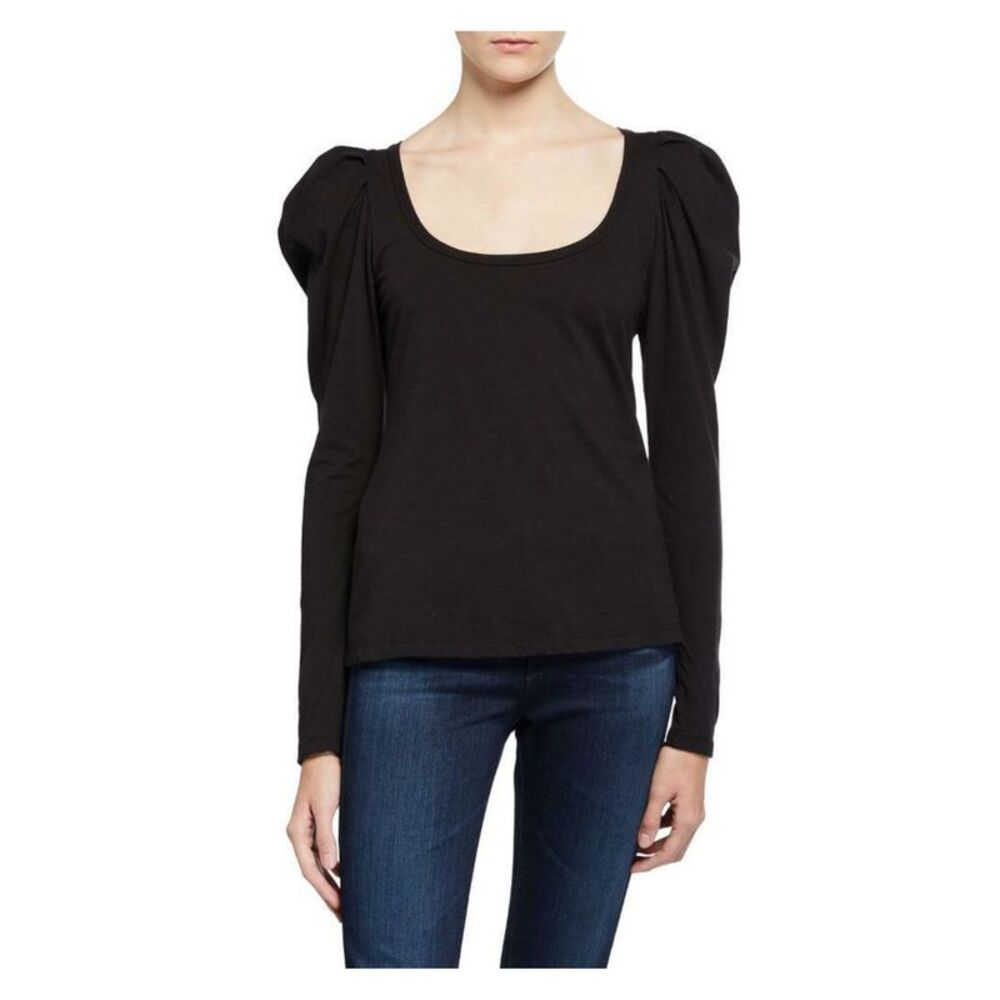 A.L.C. Womens Pouf Sleeve Scoop Neck Wear To Work Top